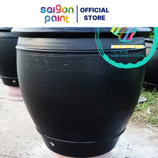 Sơn Chậu Màu Đen Hệ Nước - Sơn Chậu Cây Kiểng, Cây Cảnh Lon 1Kg - Dolphinpaint.vn
