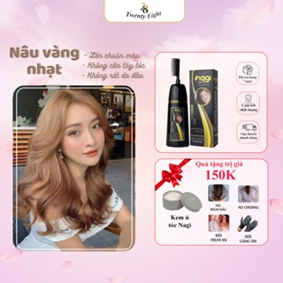 Dầu gội nhuộm tóc màu Nâu Vàng Nhạt Nagi LINEN COLOR 06 chiết xuất từ thiên nhiên 400ml