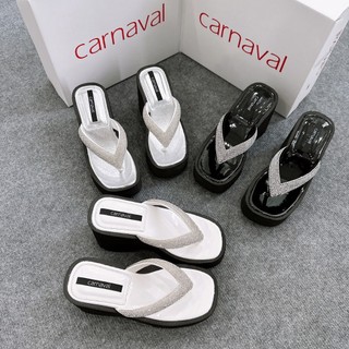 Dép xỏ ngón đế xuồng nữ Carnaval đính đá quai kẹp cao cấp, siêu xinh, siêu cao