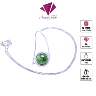  Dây chuyền Ancarat bạc đá phong thủy Thạch anh Ngũ hành nhiều màu đơn giản thanh lịch 