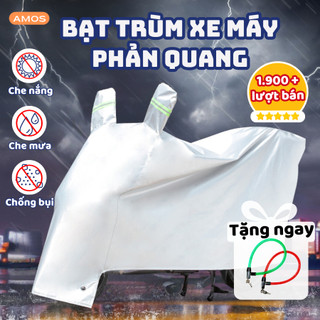 Bạt phủ xe máy che nắng, mưa, chống bụi có bọc trùm gương, Bạt che xe máy dù chống thấm,phản quang cao cấp tặng khóa dây