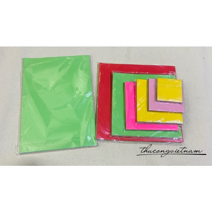 Giấy gấp origami trơn 70gsm 10 màu, Giấy xếp hạc, giấy origami