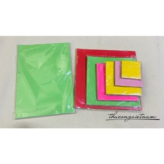 Giấy gấp origami trơn 70gsm 10 màu, Giấy xếp hạc, giấy origami