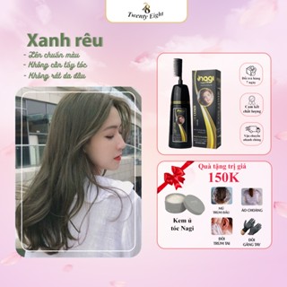 Dầu gội nhuộm tóc màu Xanh rêu Nagi DULL BLUE 15 chiết xuất từ thiên nhiên chai 400ml