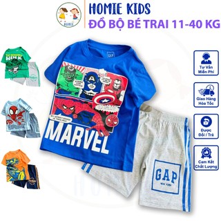 Đồ Bộ Bé Trai Size Đại 11-40 Kg Set Bộ Quần Áo Khủng Long Cá Mập Thun Cotton Cho Bé Thoáng Mát Homie Kids
