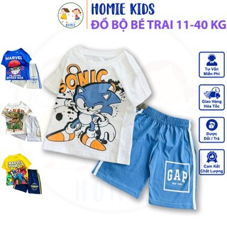 Đồ Bộ Bé Trai Size Đại Set Quần Áo Thun Cotton Cho Bé 11-40 Kg Mặc Mát In Hình Siêu Nhân Homie Kids