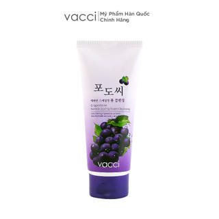 Sữa Rửa Mặt Hạt Nho Vacci Dưỡng Trắng Tẩy Tế Bào Chết Làm Sạch Sâu 180ml
