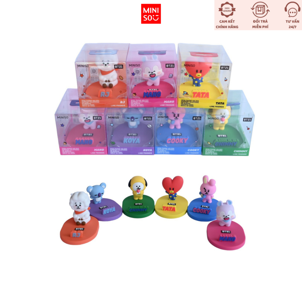 Bộ sưu tập giá đỡ điện thoại trang trí BT21 cao cấp chính hãng Miniso