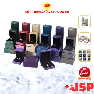 Hộp đựng nhẫn SAGA chất liệu da pu JSP nhận in Logo hộp nhẫn cưới cầu hôn hộp nhẫn đôi cao cấp JSP