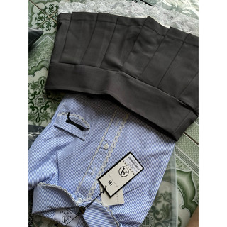 Set áo sơ mi kẻ cv phối ren 𝐀𝐒𝐇𝐘𝐋𝐄𝐘