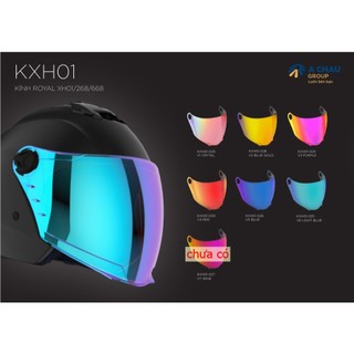  KÍNH REVO ĐỦ MÀU GẮN NÓN BẢO HIỂM 3 4 ROYAL M268 M668 XH01 ROYCE XH01 ROYCE XH02 ROYCE M268 