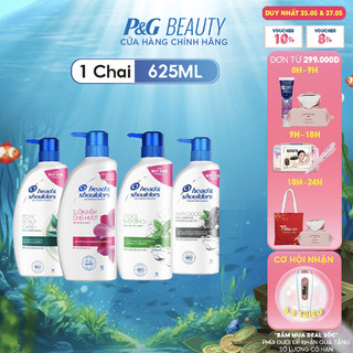 Dầu Gội HEAD AND SHOULDERS Chai 625ml Bạc Hà/ Da Đầu Ngứa/ Ngăn Rụng Tóc/ Than Hoạt Tính/Antibac