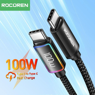 Cáp sạc nhanh type-c to type-c 100w rocoren sạc nhanh pd 3.1 , truyền dữ liệu 480 mbps