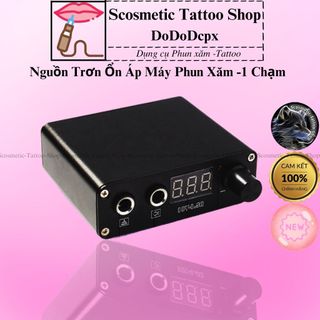 Nguồn máy pen trơn ,ổn áp máy phun xăm -Chế độ 1 chạm-Màu Đen