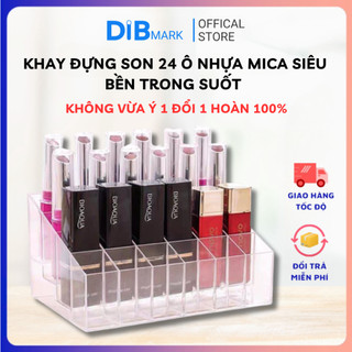 Khay đựng son 24 ô nhựa mica siêu bền trong suốt DIB