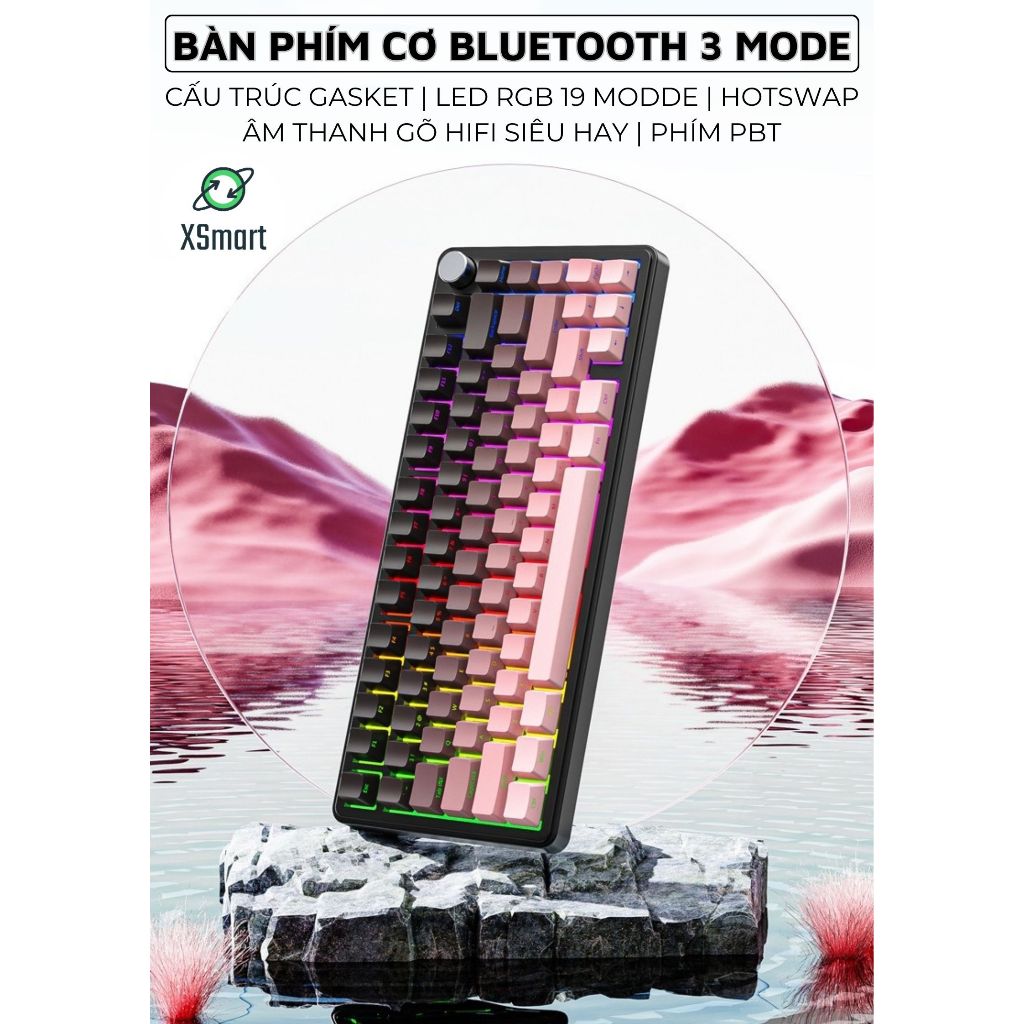 Bàn Phím Cơ Bluetooth Không Dây X85 PRO V2 M75 Led RGB Mạch Xuôi, Hotswap 5 Pin, 3 Mode Kết Nối | BigBuy360 - bigbuy360.vn