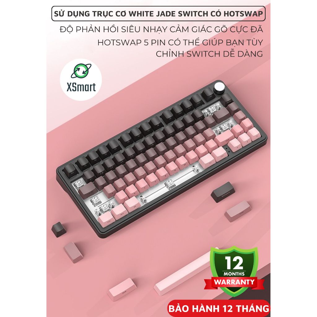 Bàn Phím Cơ Bluetooth Không Dây X85 PRO V2 M75 Led RGB Mạch Xuôi, Hotswap 5 Pin, 3 Mode Kết Nối | BigBuy360 - bigbuy360.vn