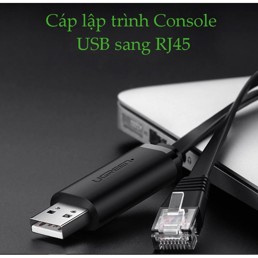 Cáp lập trình Console USB sang RJ45 FTDI cho server, switch, hub Cisco chính hãng Ugreen 50773.