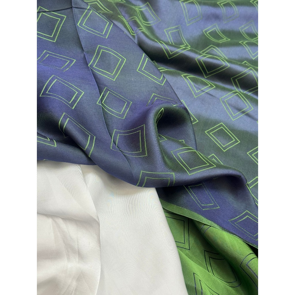 Vải lụa tơ tằm nha xá | Hoạ tiết Thọ dơi may áo dài sang trọng | cssx Sơn Thuý Silk