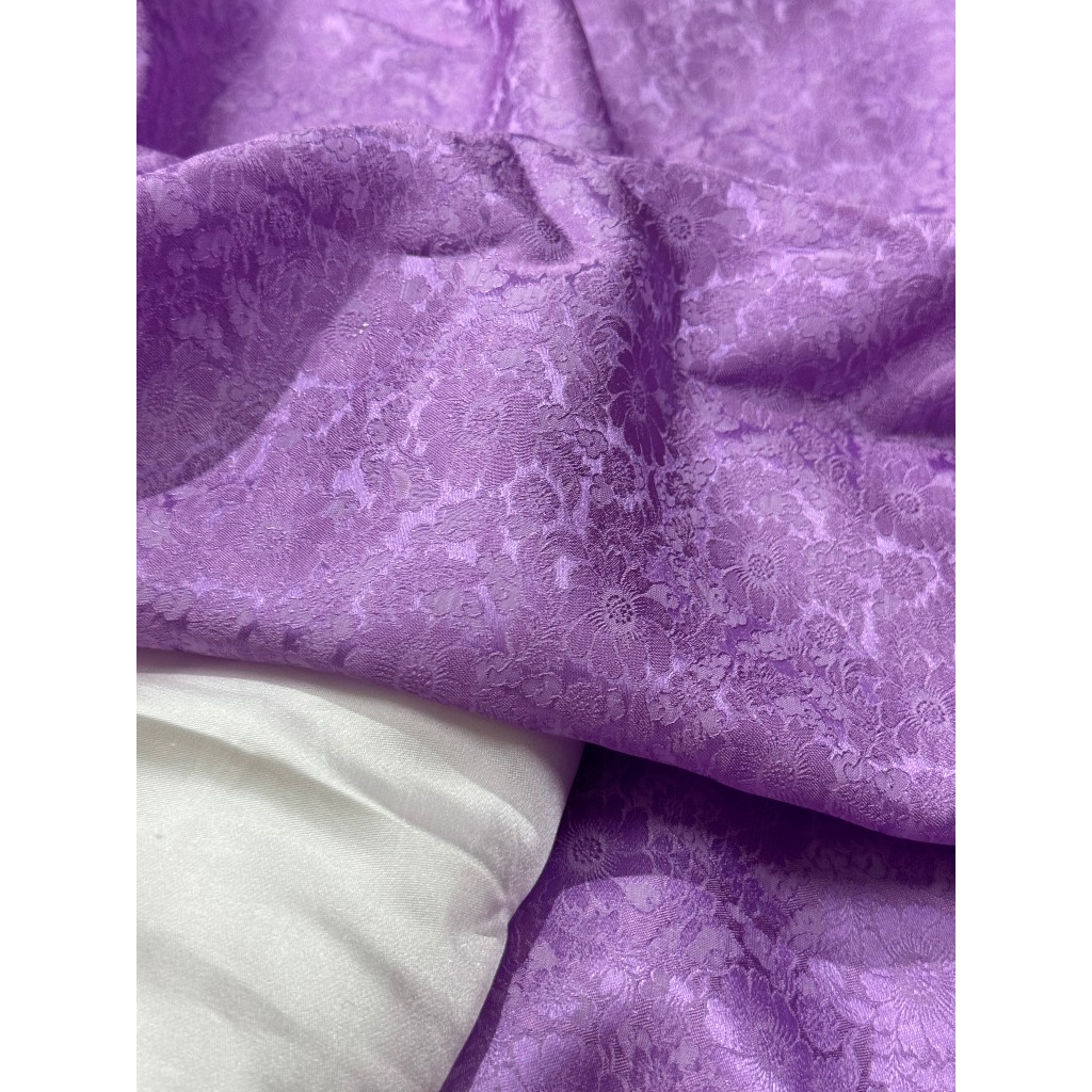 Vải lụa tơ tằm nha xá | Hoạ tiết Thọ dơi may áo dài sang trọng | cssx Sơn Thuý Silk