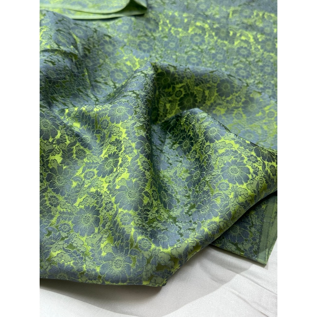 Vải lụa tơ tằm nha xá | Hoạ tiết Thọ dơi may áo dài sang trọng | cssx Sơn Thuý Silk