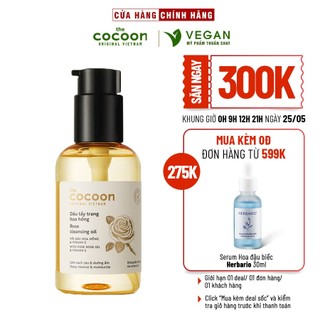 Dầu tẩy trang hoa hồng 140ml ( rose cleansing oil ) sạch da, mềm mịn - VEGAN - Mỹ phẩm thuần chay