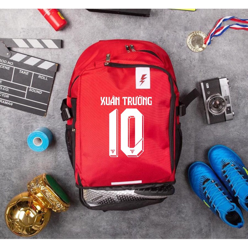 Balo Thể Thao In Tên Số Theo Yêu Cầu, Balo Bóng Đá Có Ngăn Đựng Laptop, Ngăn Đựng Giày Riêng, Balo T