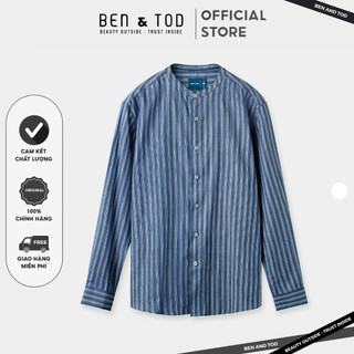 Sơ Mi Form REGULAR R1621BC225 BEN & TOD cổ trụ họa tiết sọc trendy ít nhăn dễ dàng là ủi