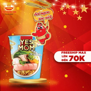 Thùng 24 ly Mì Sườn Heo Yes Mom Có Xúc Xích 76g/ly