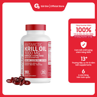 Dầu nhuyễn thể Bronson Antarctic Krill Oil with Omega-3 EPA/DHA, 1000 mg nhập khẩu Mỹ - Gymstore