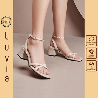 Giày cao gót 5 phân quai mảnh phối dây xích thời trang Luvia 111CG