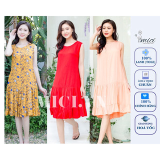 Váy lanh đuôi cá không tay mặc nhà 𝐌𝐈𝐂𝐈, đi chơi , đầm lanh lụa tole thời trang 𝐌𝐈𝐂𝐈