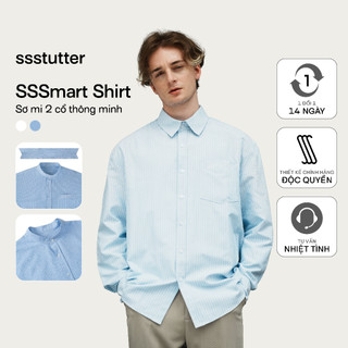 Áo sơ mi dài tay thông minh nam chống nhăn xù SSSTUTTER thoáng mát dáng refined fit sơ vin linh hoạt SSSMART & COLLAR