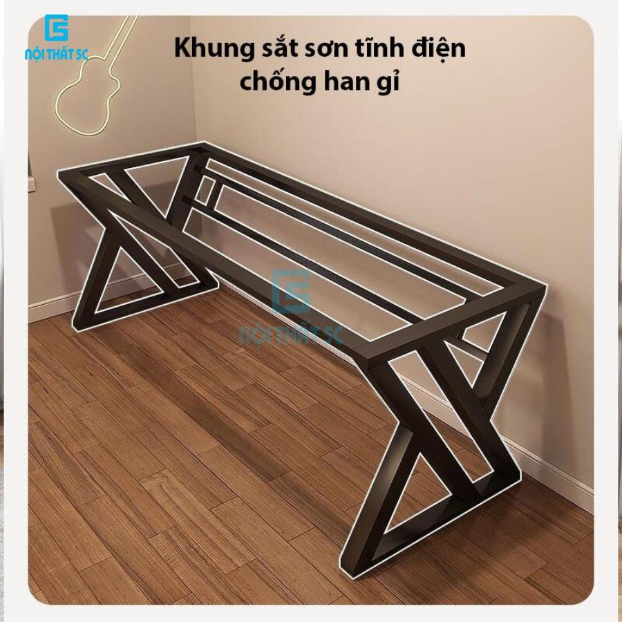 Bàn làm việc, bàn gaming chân sắt double X, double K 1m2 & 1m4 Nội Thất 5C Ethan bản nâng cấp, sắt hộp 20x40mm chắc chắn | BigBuy360 - bigbuy360.vn