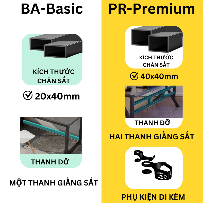 Bàn làm việc, bàn gaming chân sắt double X, double K 1m2 & 1m4 Nội Thất 5C Ethan bản nâng cấp, sắt hộp 20x40mm chắc chắn | BigBuy360 - bigbuy360.vn