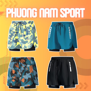 Quần bơi nam 2 lớp cao cấp, Quần thể thao nam chạy bộ, Tập gym,chơi Tennis co giãn 4 chiều