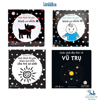 Sách trang cứng Kích thích thị giác black and white - Lật mở zigzag Vizibook dành cho trẻ 0 1 tuổi
