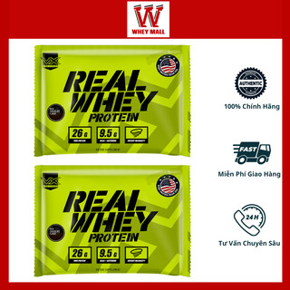 Sample sữa tăng cơ real whey - whey protein vitaxtrong , hỗ trợ tăng cơ/giảm mỡ, 26g protein, 13.3g eaa, bcaa