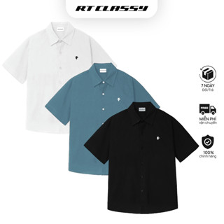 Áo Sơ Mi Ngắn Tay Dáng Rộng Nam Nữ/RT CLASSY NEW LOGO BASIC SHIRT