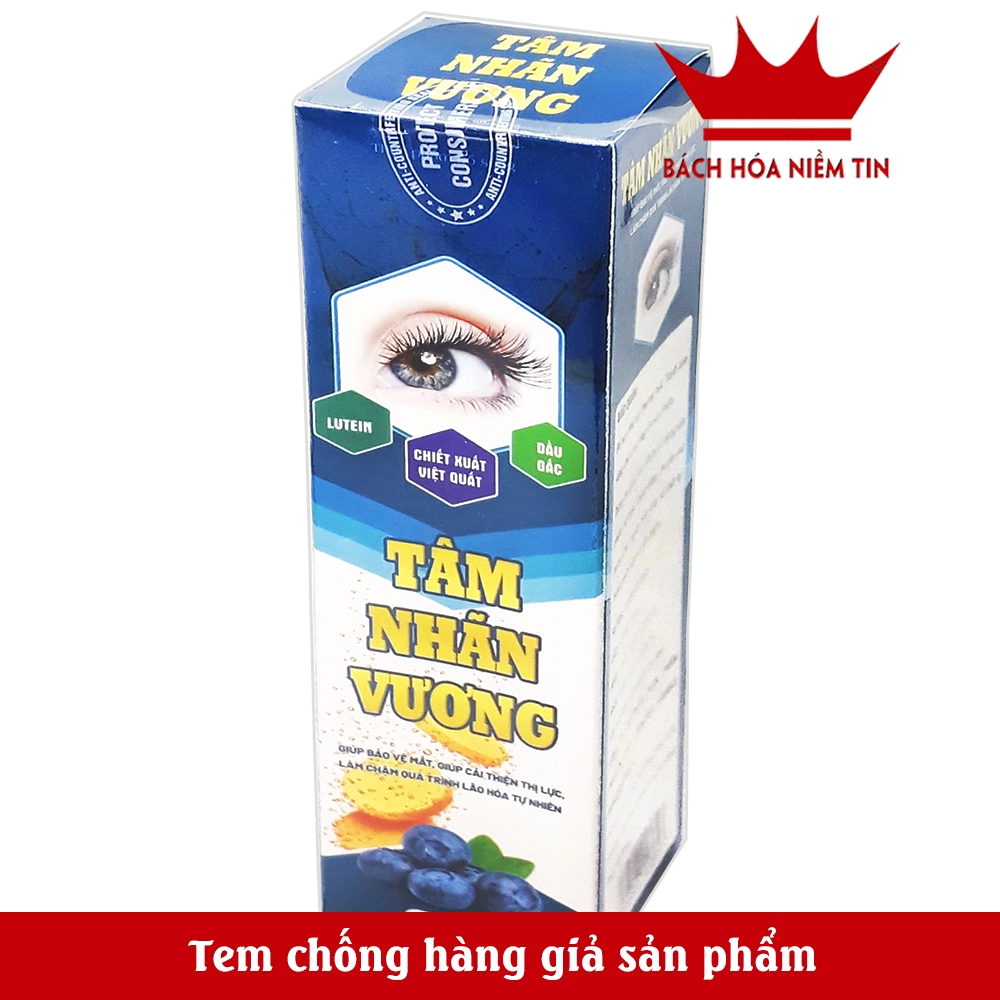 Viên sủi TÂM NHÃN VƯƠNG- Thành phần cao việt quất, lutein,.. Giúp cải thiện thị lực, giảm khô, mỏi mắt - Tuýp 20 viên