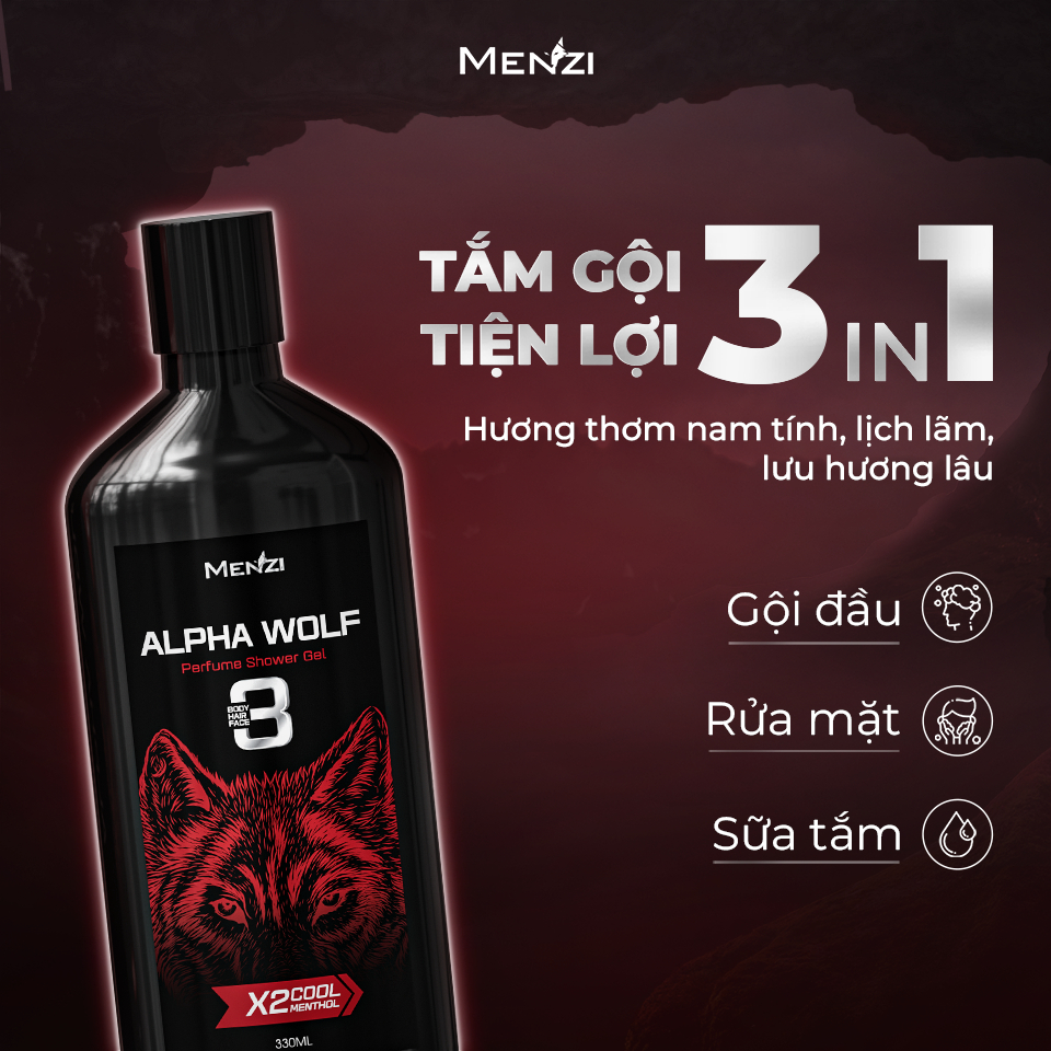 Combo Sữa Tắm Gội MENZI 3in1: 5SP - ST, Bọt Vệ Sinh Nam, Nước Hoa Nam10ml, Nước Hoa Vùng Kín, Gel Vuốt Tóc Cao Cấp 250gr