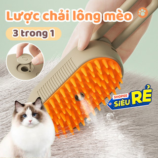 Lược chải lông chó mèo 3in1 TOAM, Lược chải lông thú cưng tích hợp massage và xịt nước làm sạch kèm cáp sạc USB