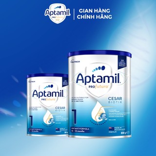 Combo Sữa bột Aptamil Profutura Cesarbiotik Số 1 cho bé 0-12 tháng tuổi - hộp thiếc 380g + hộp thiếc 800g