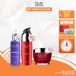Combo 3: Kem Dưỡng Ẩm Ban Đêm OLAY REGENERIST 50G, Serum OLAY REGENERIST 50ML, Serum OLAY RETINOL24 30ML