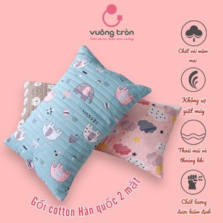 Gối chữ nhật cotton Hàn Quốc chần bông cao cấp Vuông Tròn