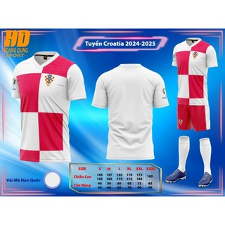 Bộ Quần Áo bóng đá đội tuyển Croatia vải mè, logo thêu A24