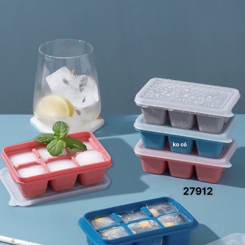 Combo 5 khay làm đá mini sinicol có nắp đậy