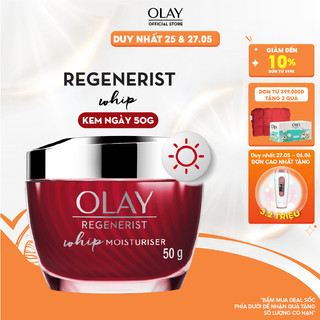 Kem Dưỡng Ẩm Ban Ngày Căng Mướt, Sáng Khỏe & Phục Hồi Dấu Hiệu Lão Hóa OLAY REGENERIST WHIP 50G