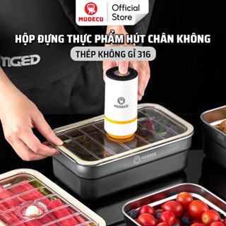  Hộp Đựng Thực Phẩm Hút Chân Không Inox 316L Cao Cấp Modeco - Máy Hút Chân Không Thực Phẩm Nắp Hít Chống Rò Rỉ An Toàn 