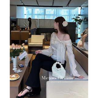 Áo nơ be lệch vai [HÌNH THẬT]